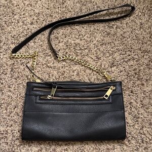 Banana Republic Black Crossbody Bag with Gold Chain